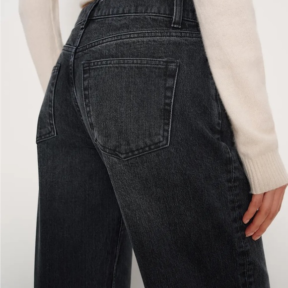 Reformation Cary Black Embroidered Low Rise Wide Leg Denim Size 23 NWT - Picture 9 of 9